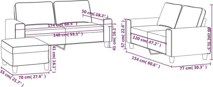 Produktbild vidaXL Sofagarnitur (2-Sitzer)