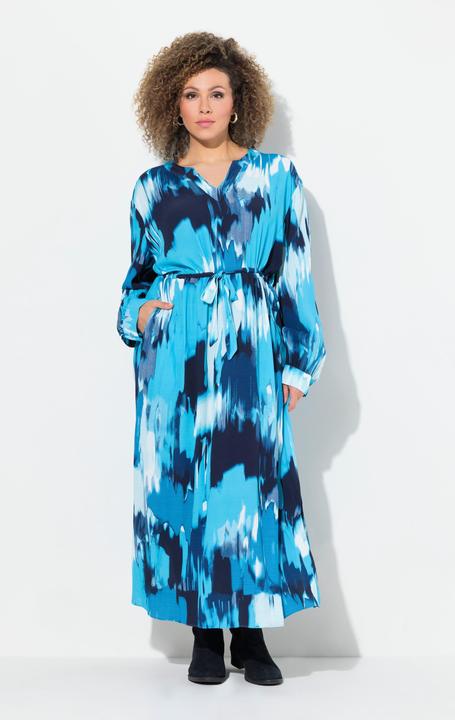 Immagine prodotto Ulla Popken Maxikleid, Krepp, Oversized, Tunika-Ausschnitt, Langarm (50, 52)