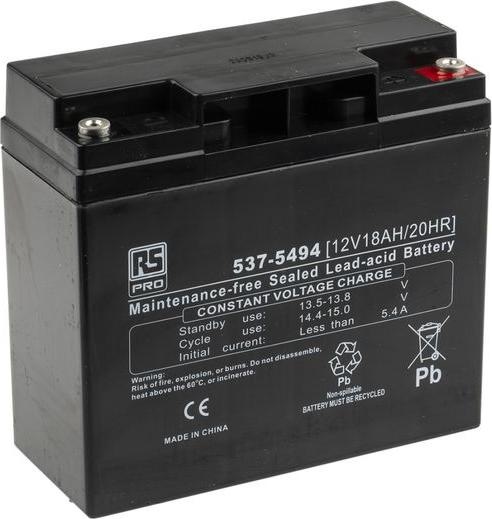 Immagine prodotto Rs Pro RS Batteria piombo-acido sigillata, 12V 18Ah (12 V, 18000 mAh)