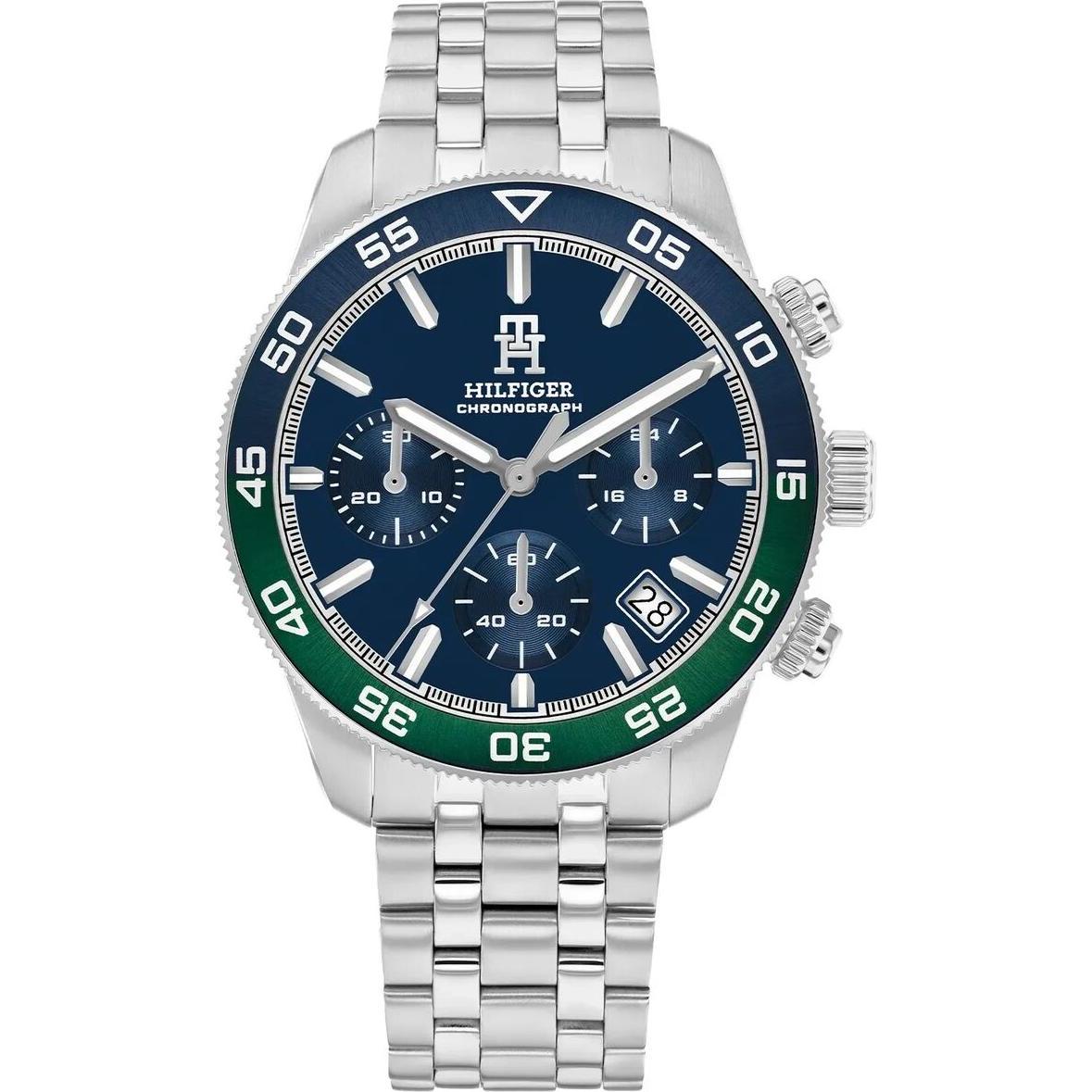 Tommy Hilfiger, Orologio da polso, - TH85 1792185, Blu, Argento, (Cronografo, 44 mm)