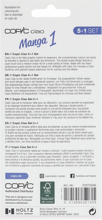 Produktbild Copic Ciao Manga 1 (Multicolor, 3 mm, 6 x)