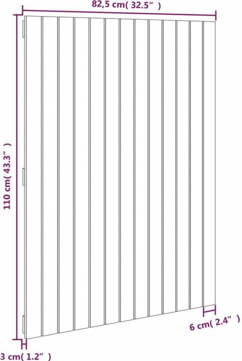 Actual product image vidaXL Wand-Kopfteil (82 x 5 x 110 cm)