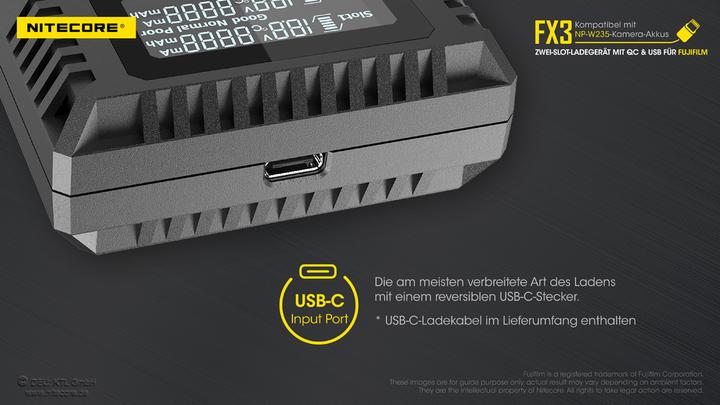 Image du produit Nitecore FX3 - für Fuji Cameras (Chargeur de batterie d'appareil photo)
