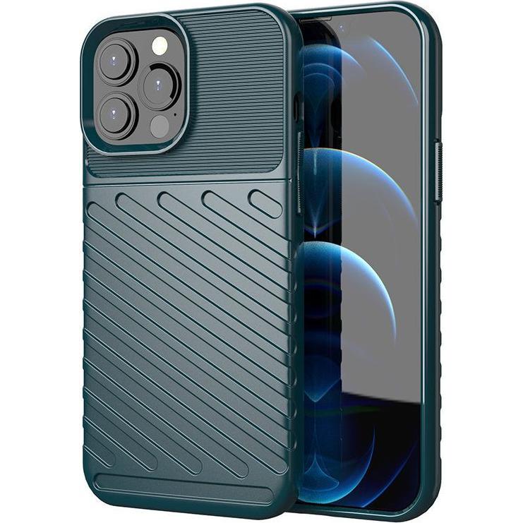 Thumbnail - Hurtel Thunder Case Flexible Tough Rugged Cover TPU Case for iPhone 13 Pro Max green (Apple iPhone 13 Pro Max), Smartpho...