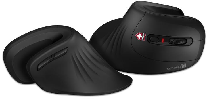 Actual product image Connectit CONNECT IT FOR HEALTH ergonomic vertical mouse (+ 1x free AA battery), wireless, black (Wireless)