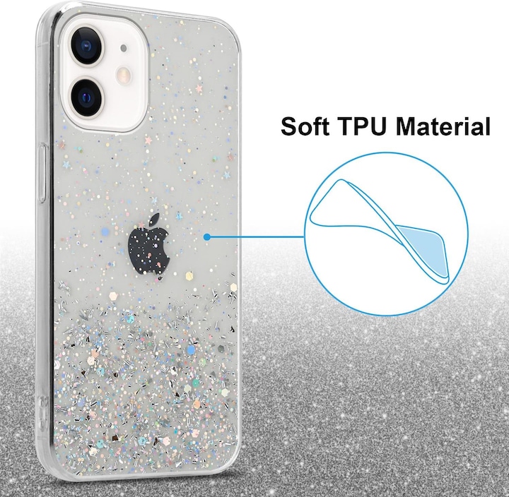 Actual product image Cadorabo Bumper TPU funkelnder Glitter (Apple iPhone 12 mini)