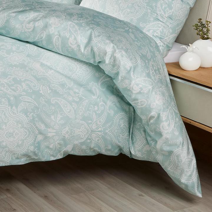 Produktbild Janine Interlock Feinjersey Bettwäsche Carmen S 55108-06 grün türkis (Bettwäsche Set, 135x200 cm + 80x80 cm)