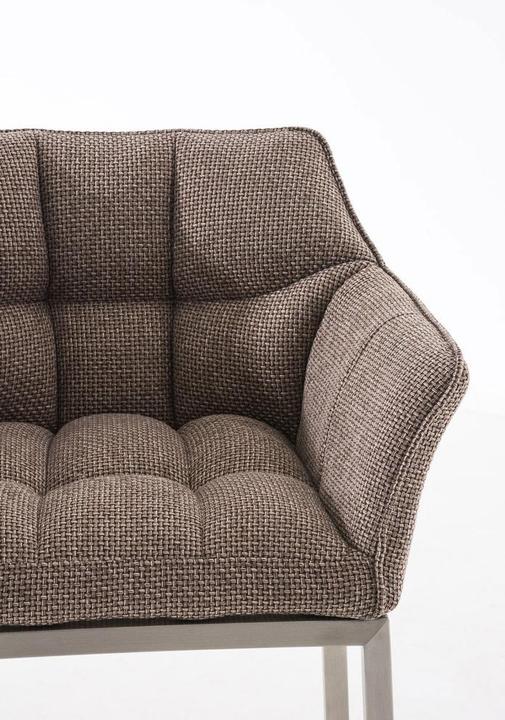 Actual product image CLP Barstool Damaso E Fabric with 4-leg frame, terra brown