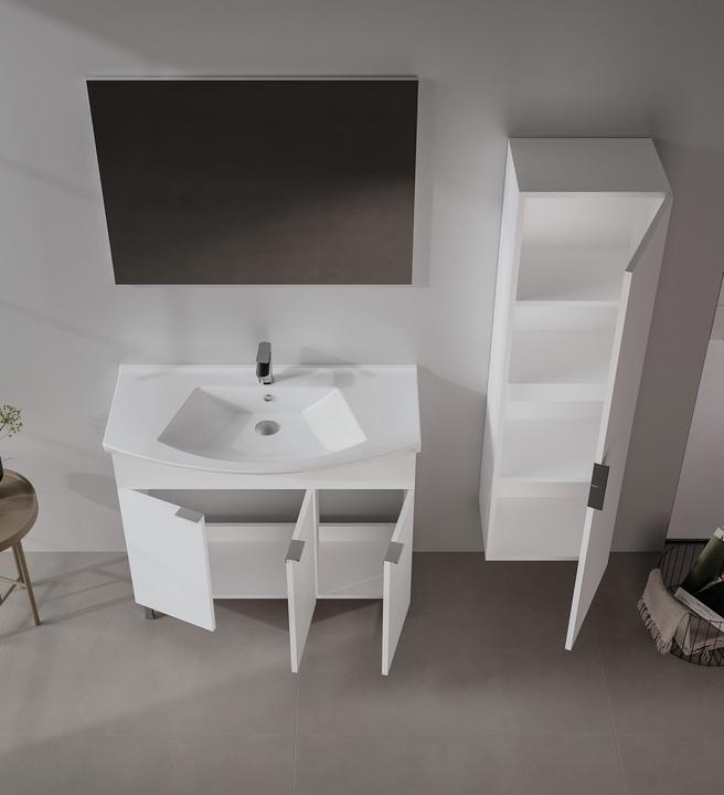 Produktbild Homitis Purus 100 Bathroom Cabinet With Sink & Mirror Set (2 Pieces)