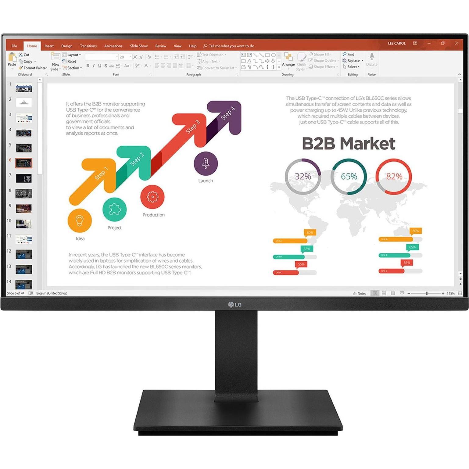 LG 24BP450S-B (1920 x 1080 Pixel, 23.80"), Monitor, Schwarz