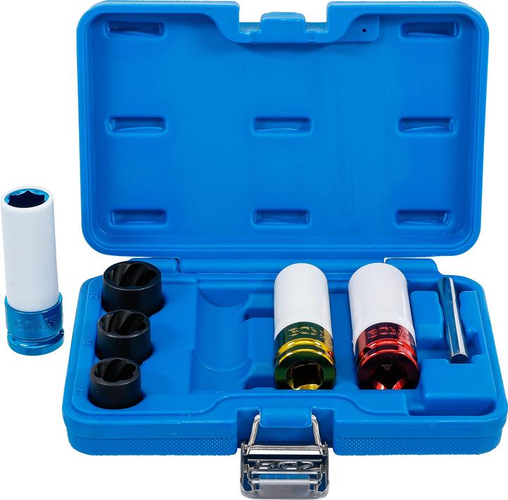 Actual product image BGS Power socket and spiral profile socket spanner set | Drive square socket 12.5 mm (1/2") | (12.5 mm)