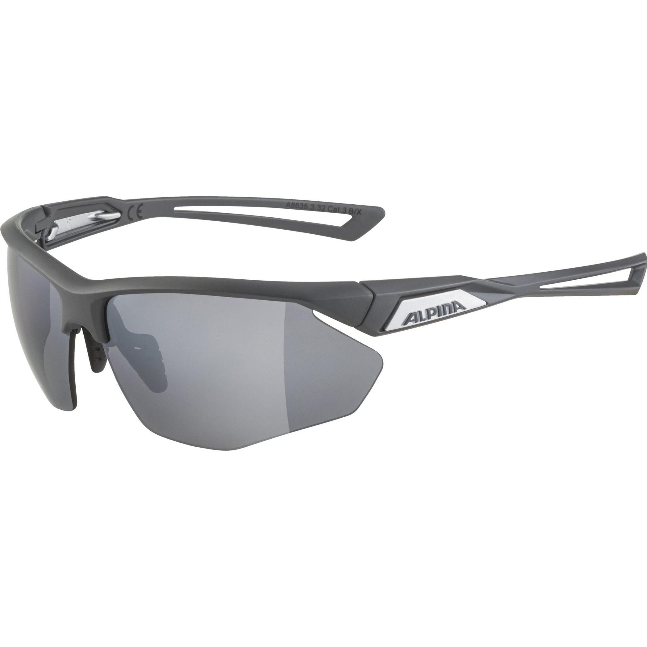 ALPINA SPORTS, Unisex, Sportbrille, Nylos HR (Midnight-grey matt, Silver), Grau