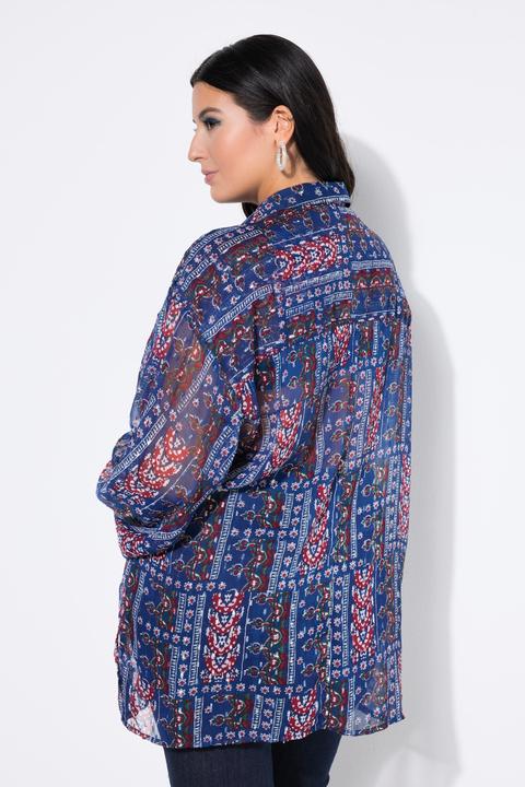 Produktbild Studio Untold Chiffon-Bluse, Loose Shape, Patchprint, Ballon-Langarm (58, 60)