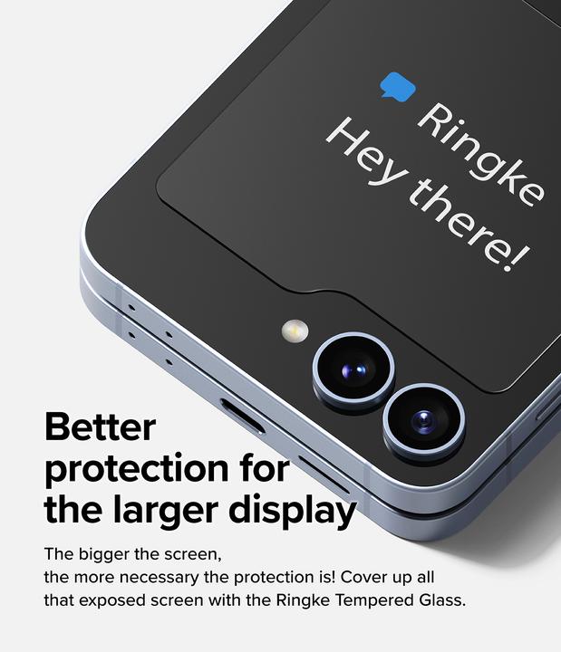 Actual product image Ringke Screen Protector for Galaxy Z Flip 6 COVER DISPLAY PROTECTOR GLASS 2 pack (2 Piece, Samsung Galaxy Z Flip6, Samsung Galaxy Z Flip7 FE)