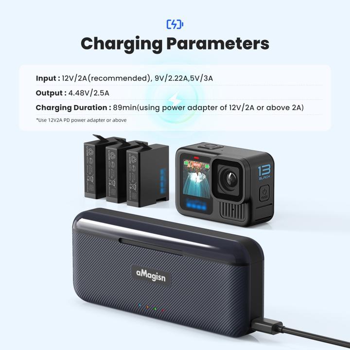 Image du produit aMagisn Station de charge de batterie 3 en 1 (GoPro Hero 13)