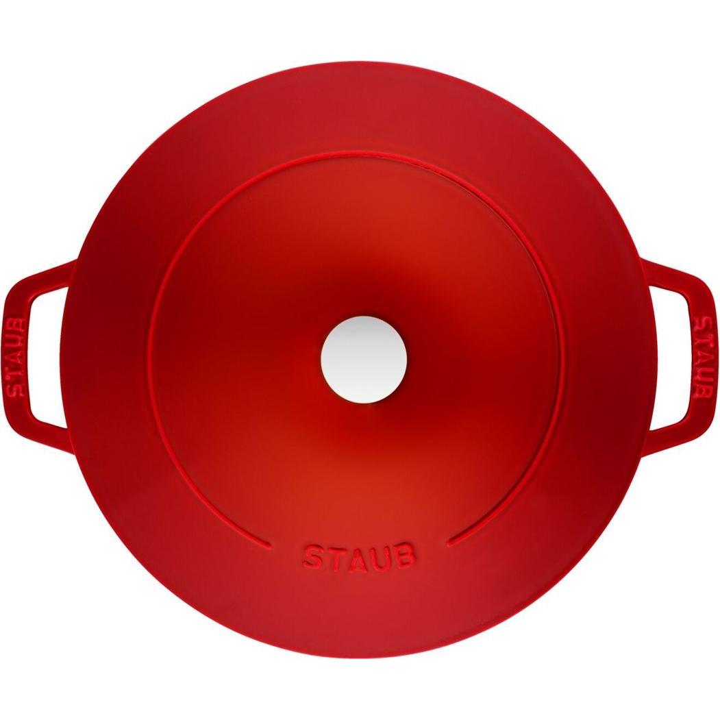 Thumbnail - Staub Cocotte 2tlg. 24 cm, rund, Kirsch-Rot, Gusseisen, Pfanne + Kochtopf, Rot
