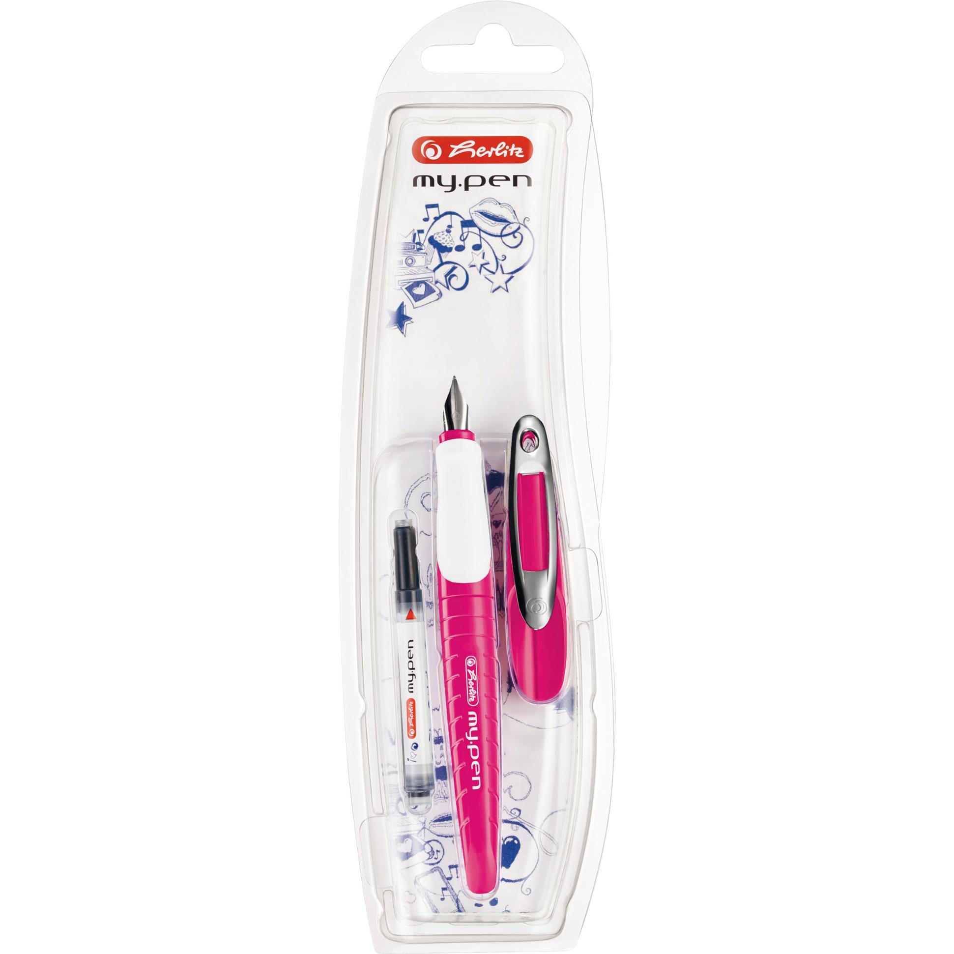 Herlitz, Schreibstifte, Schulfüllhalter my.pen M-Feder /weiss (Pink, Weiss, 1 x)