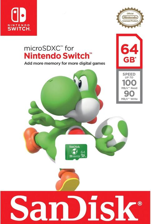 Productafbeelding SanDisk Nintendo Switch Card (64 GB, microSDXC, U3, UHS-I)