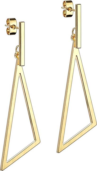 Image du produit Star Piercing Boucles d'oreilles plaqué or Pendentif poutre triangle long (sans laiton, Acier chirurgical 316L)