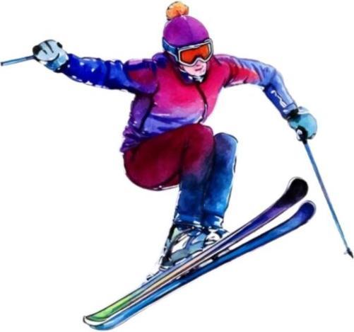 Bügelbilder Bügelbild watercolor Ski (1 Stk.)