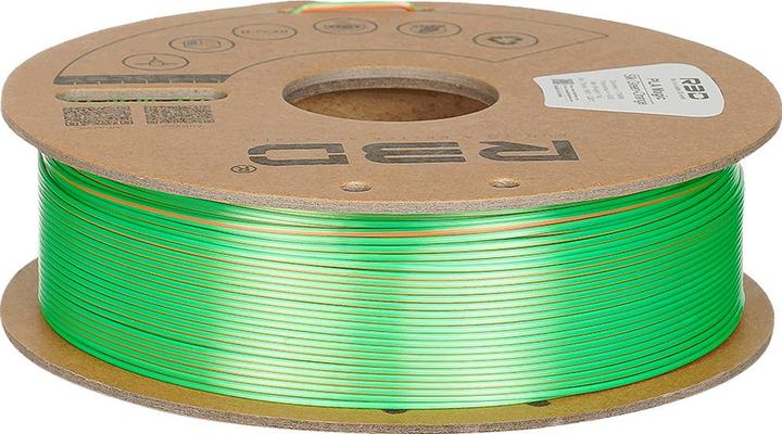 Actual product image R3D eSilk Magic-PLA Green-Orange Filament 1.75mm 1Kg (PLA, 1.75 mm, 1000 g, Orange, Green)