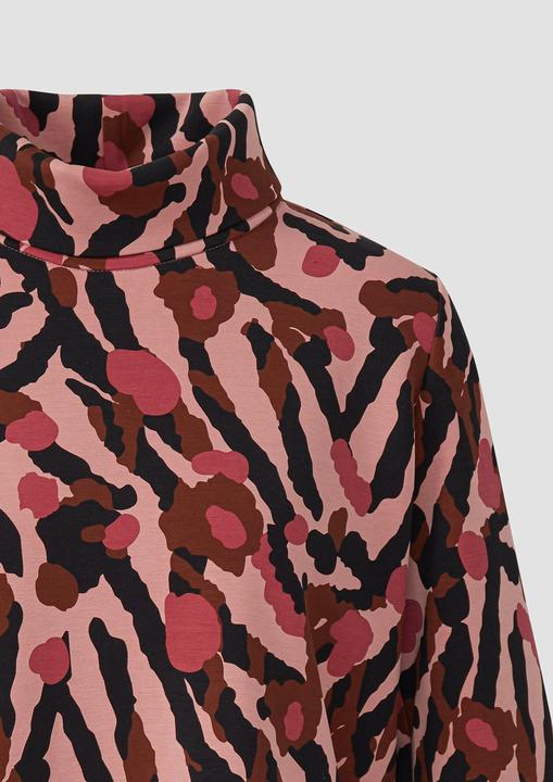 Produktbild s.Oliver Sweatshirt Gemustertes Scuba-Shirt mit weiten Ärmeln (40)