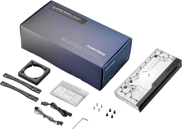 Produktbild Phanteks R260C Reservoir - transparente Acryl-Backplate, für D5, ARGB-LED