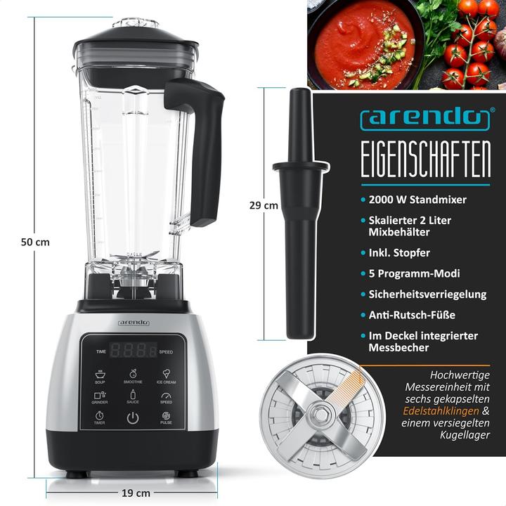 Produktbild Arendo Standmixer mit Touchpanel (2000 W)
