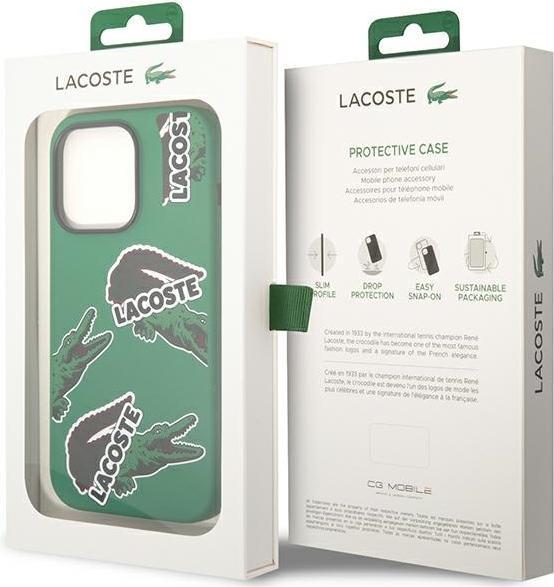 Actual product image Lacoste Hardcase Liquid Silicone Allover Pattern for Apple iPhone 14 Pro - green (Apple iPhone 14 Pro)