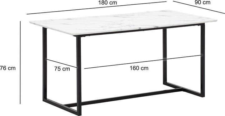 Actual product image FineBuy Dining room table Marble look white Dining table Kitchen table Dining room table