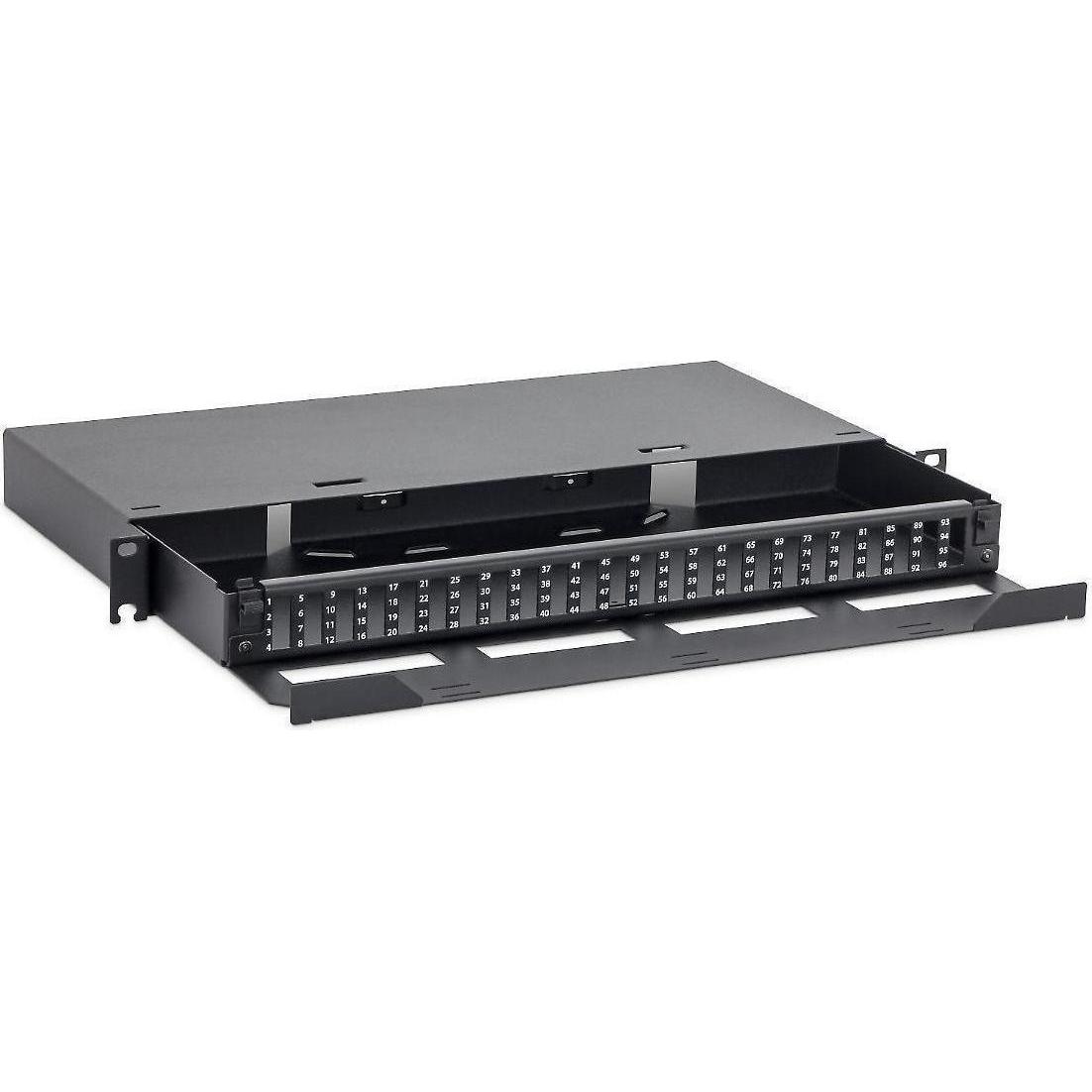 Triton RAC-FO-X76-A1 - Opto-Patch-Panel estensibile 1U per 24 connettori LC-D quad, RAL 9005, grigio, Accessori per server, Grigio