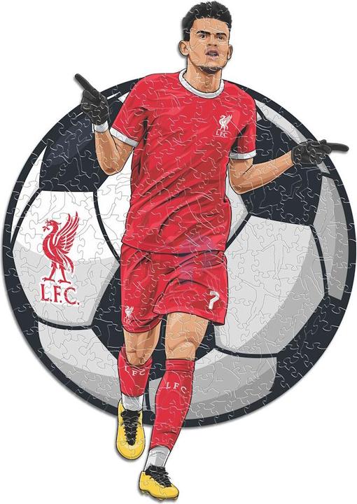 Actual product image Iconic Liverpool FC - Luis Diaz - Wooden Puzzle Size L (500 pieces) (500 pieces)