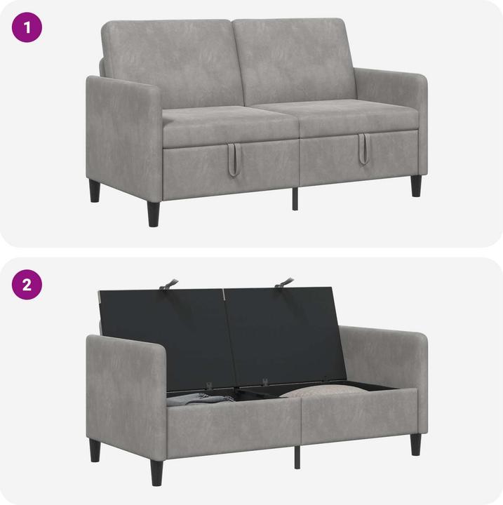 Produktbild vidaXL Sofa mit Stauraum (2-Sitzer)