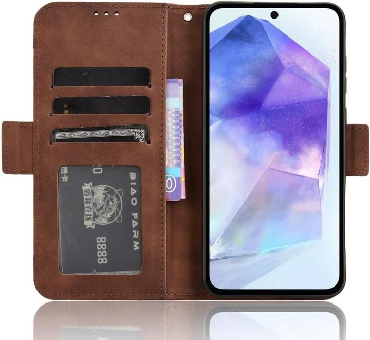 Actual product image Cover-Discount Galaxy A55 - Case with many card slots brown (Samsung Galaxy A55)