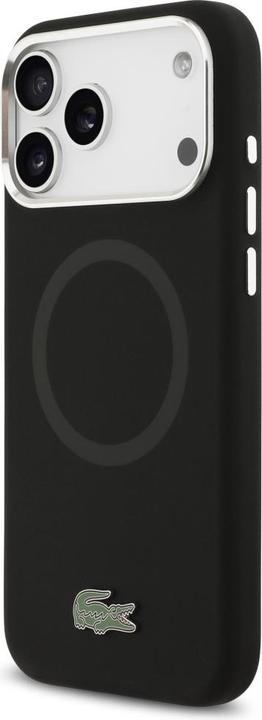 Actual product image Lacoste Silicone Metal Logo MagSafe Case for iPhone 17 Pro Max Black (Apple iPhone 17 Pro Max)