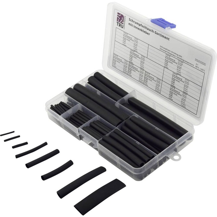 Immagine prodotto Tru Components Assortimento di tubi termoretraibili con adesivo interno 3:1 (100 pezzi) (100 x)