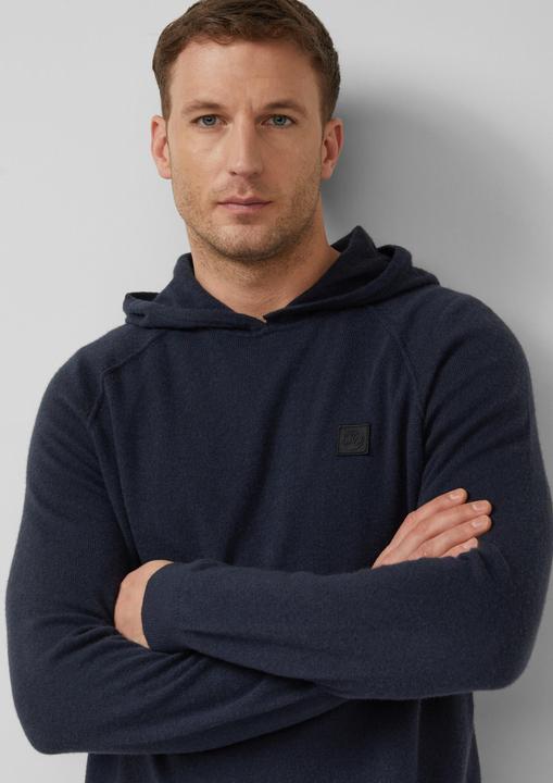 Produktbild s.Oliver Strickpullover Hochwertiger Strickhoodie aus Merino-Kaschmir-Mix (M)