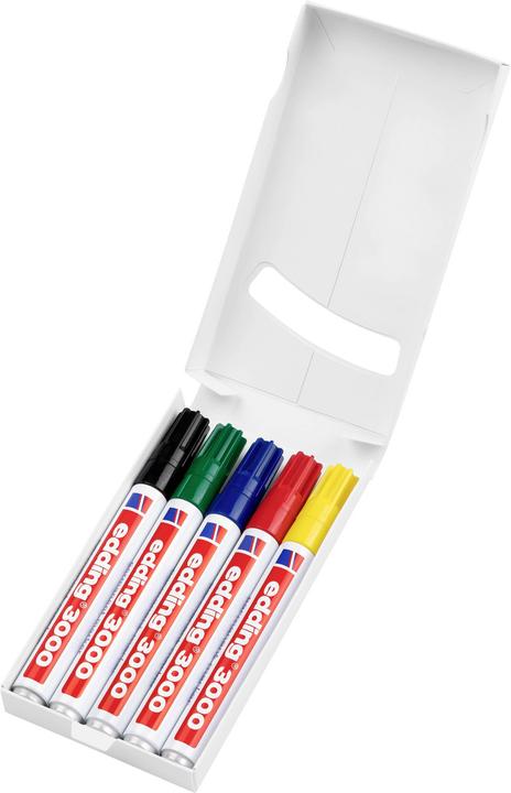 Actual product image Edding Permanent Marker 3000 5 pieces, Green/Yellow/Blue/Red (5 x)