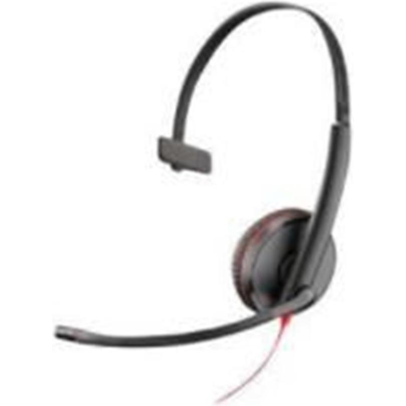 Poly Blackwire C3215 (Kabelgebunden, USB-A), Office Headset, Schwarz, Rot