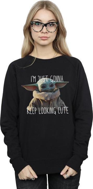 Actual product image Star Wars Womens/Ladies The Mandalorian Keep Looking Cute Sweatshirt (XXL)