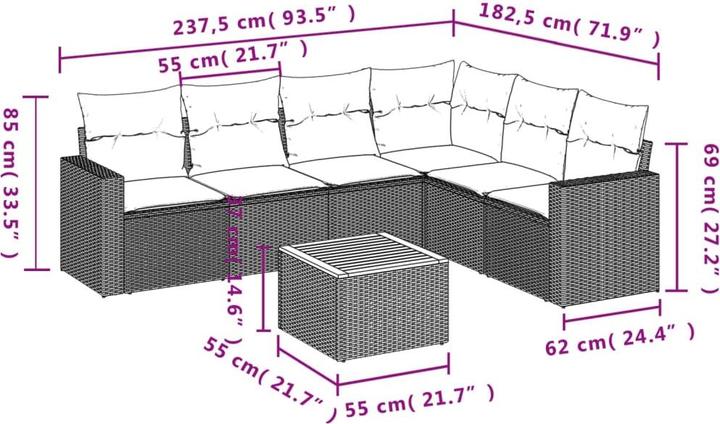 Produktbild vidaXL Garten Sofagarnitur