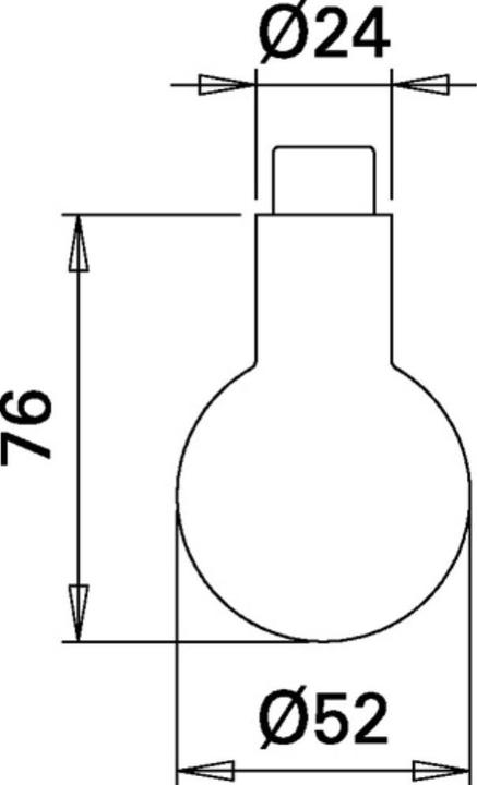Produktbild EDI Türknopflochteil K5 Edelstahl F00 Aufnahme 8 mm Kugelknopf (Türknopf)