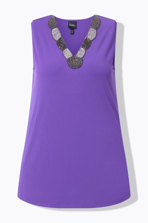 Actual product image Ulla Popken Beaded Neck Tank (60)