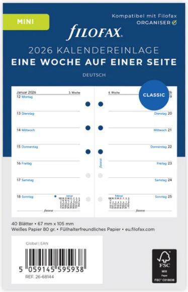 Energie-Label Filofax MINI-INH.1WO/S.DEUTSCH