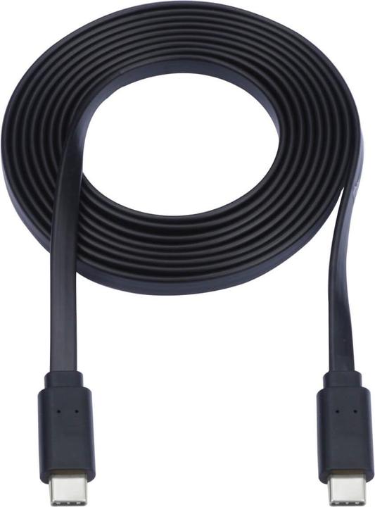 Produktbild Eaton TRIPPLITE USB-C Flat Cable M/M USB 2.0 Thunderbolt 3 Black 6ft. 1,83m (1.83 m, USB 2.0, 60 W)