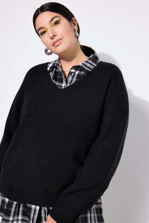 Immagine prodotto Studio Untold Maglione dal taglio squadrato in morbida maglia a costine (42, 44)