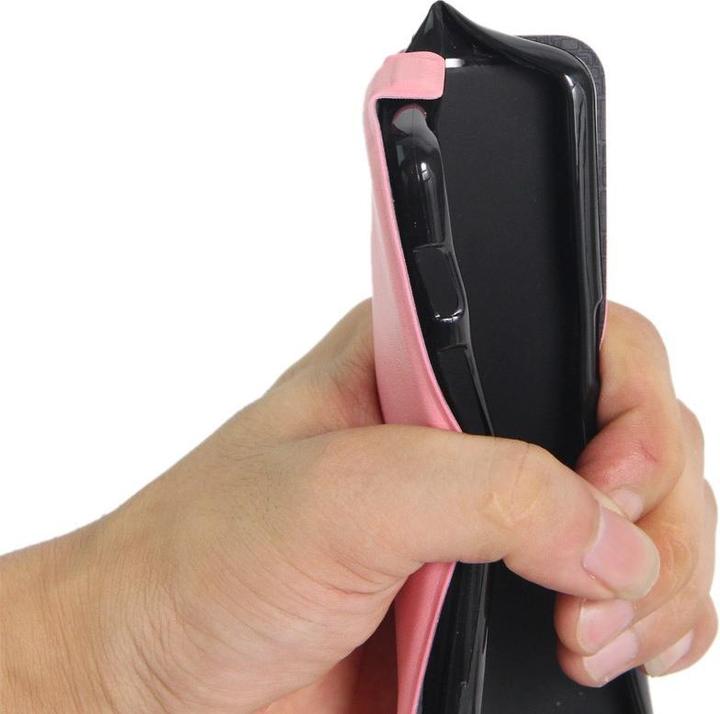 Actual product image Cover-Discount Leather flip case with photo pocket vertical