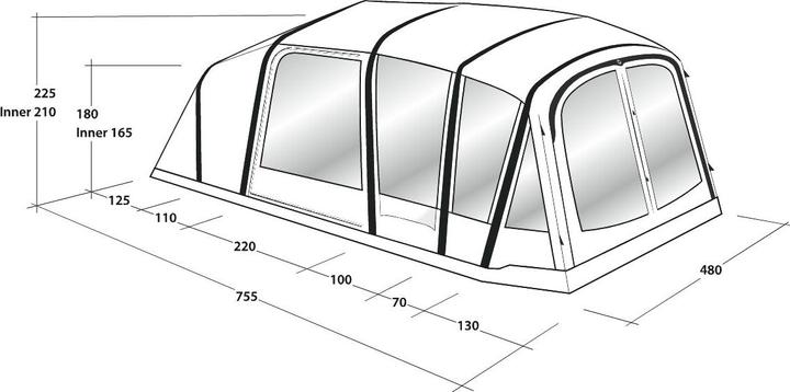 Actual product image Outwell Jacksondale (Inflatable tent, 38.40 kg, 7 persons)