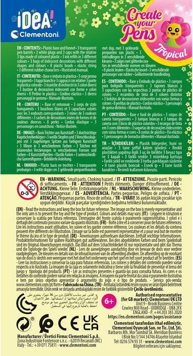 Nährwerte und Zutaten Clementoni Deine Stift Kreationen Tropical (Englisch)