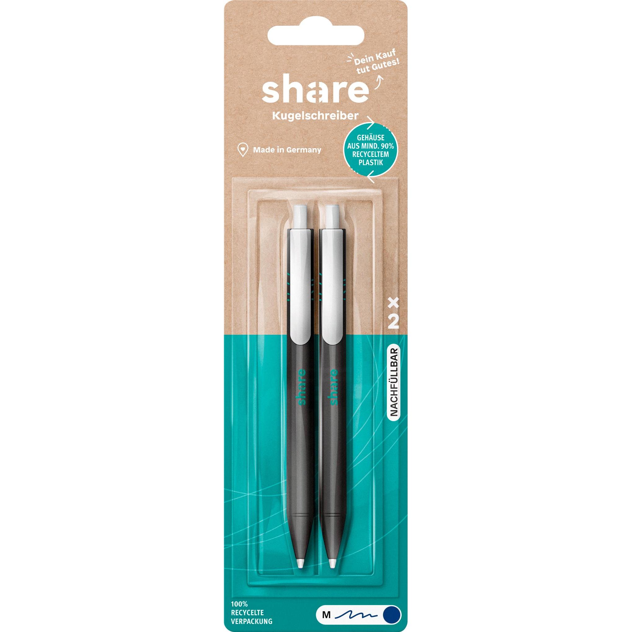 Share, Schreibstifte, Kugelschreiber Y-03-03-02 blau 2St. (Blau, 2 x)